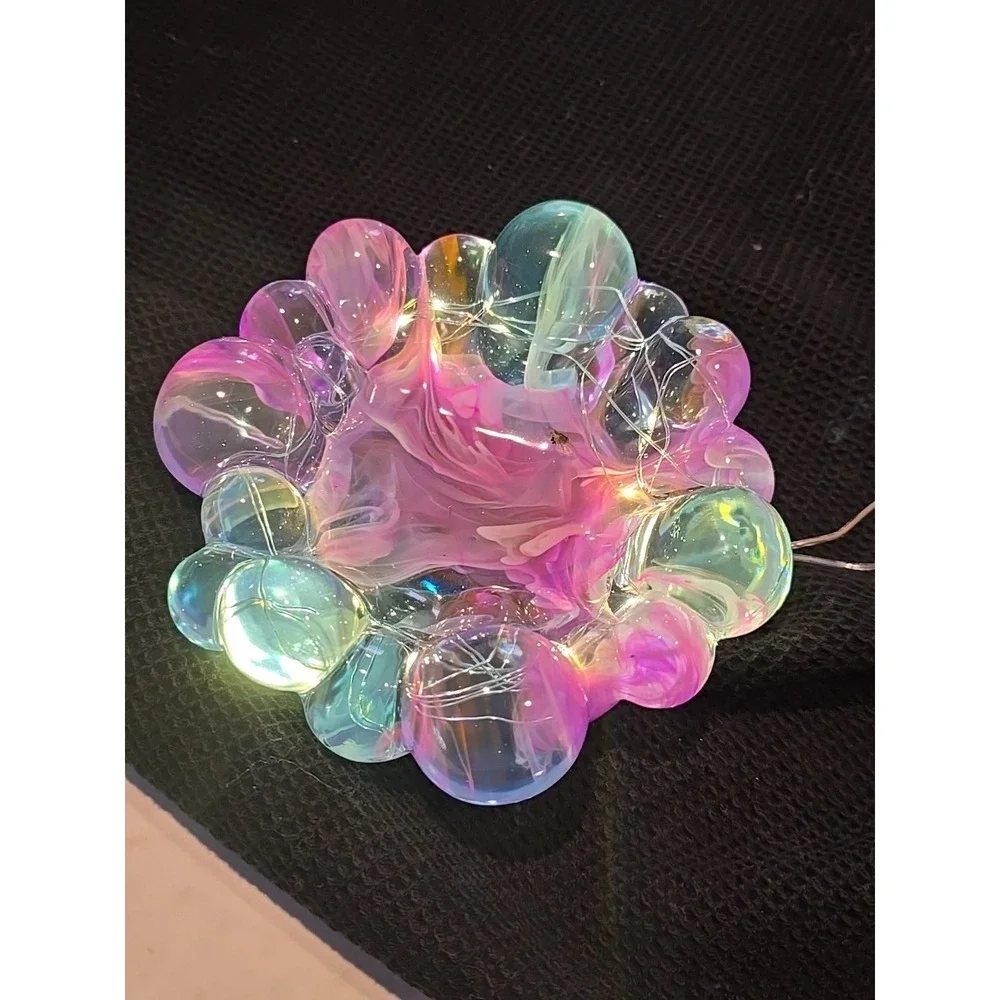 Handmade Resin‎ Bubble Bowl Decoration Keys Gift Wrapped Candy Light Up 656